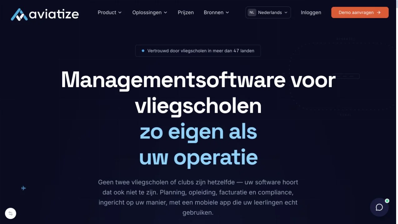 SkyMan — Voorbeeld van de website