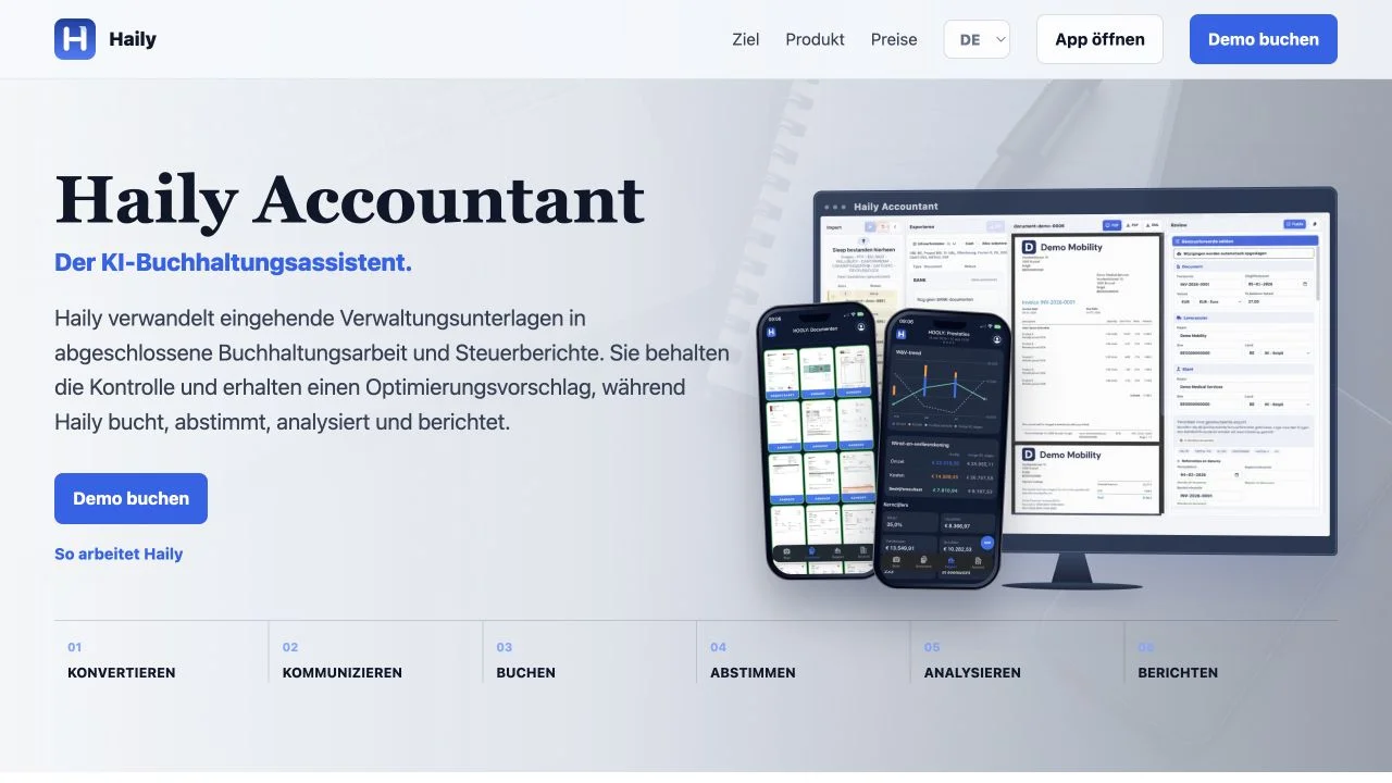 haily.eu — Vorschau der Website