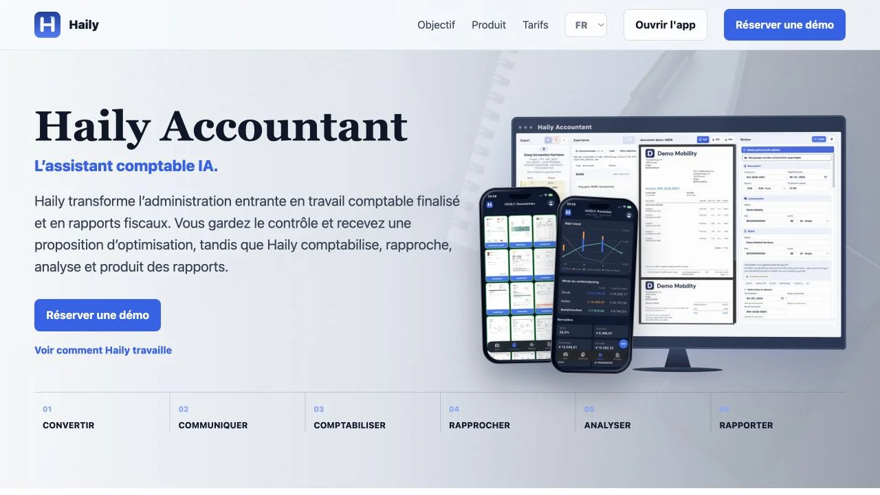 haily.eu — Aperçu du site web
